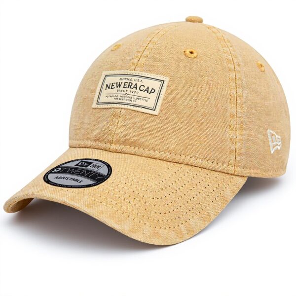 Cappellino da baseball New Era 9Twenty beige patch canvas