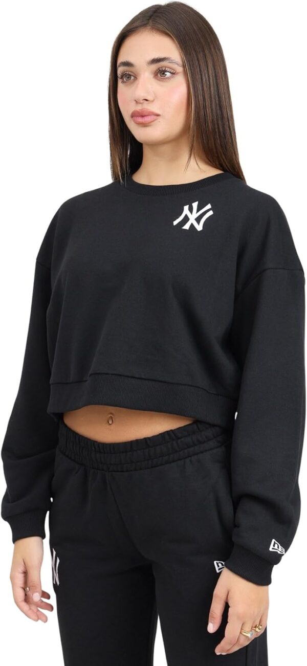 NEW ERA Felpa Girocollo York Yankees MLB League Essential Nera da Donna-0