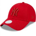 Berretto New Era Yankees MLB regolabile donna rosso cotone