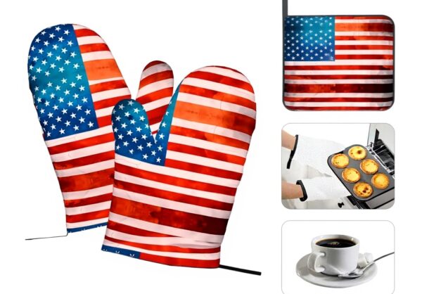 Guanti da forno BROLEO vintage bandiera americana resistenti