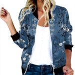 Giacca donna floreale MH Wcaiiao maniche lunghe vintage