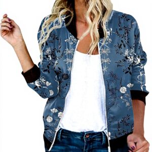 Giacca donna floreale MH Wcaiiao maniche lunghe vintage