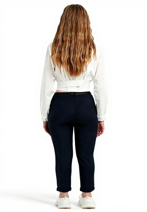 Pantaloni cargo chino donna Glowelfa vita alta elasticizzato