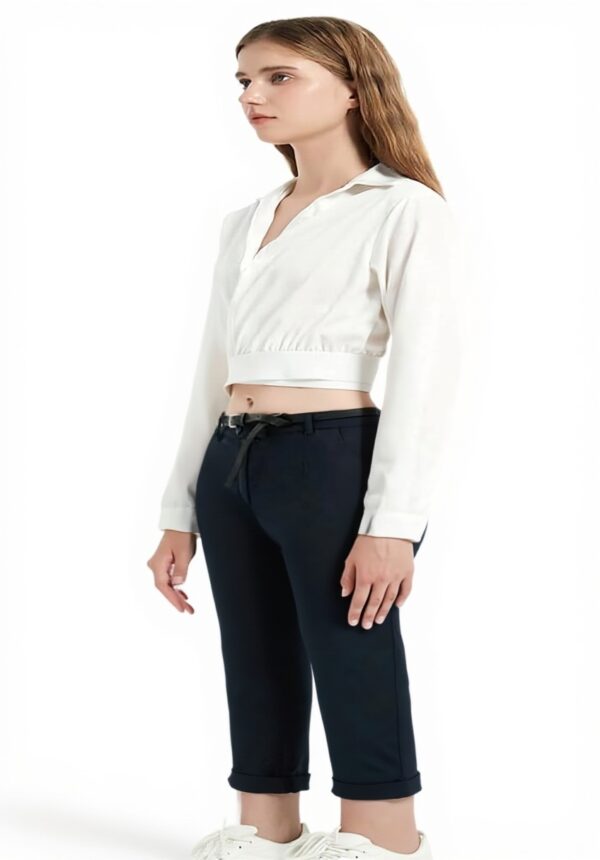 Pantaloni cargo chino donna Glowelfa vita alta elasticizzato