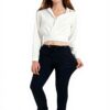 Pantaloni cargo chino donna Glowelfa vita alta elasticizzato