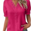 Camicia donna estiva elegante maniche cave balze MH Wcaiiao-0