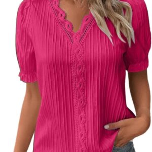 Camicia donna estiva elegante maniche cave balze MH Wcaiiao-0