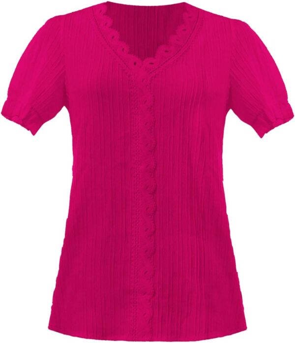 Camicia donna estiva elegante maniche cave balze MH Wcaiiao-1