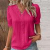 Camicia donna estiva elegante maniche cave balze MH Wcaiiao-2