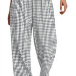 PADOLA Pantaloni Larghi Donna Quadri Cotone Vita