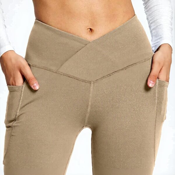 Pantaloni yoga donna gamba larga Generisch fitness tasca