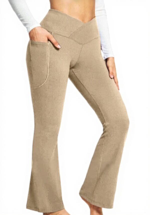 Pantaloni yoga donna gamba larga Generisch fitness tasca