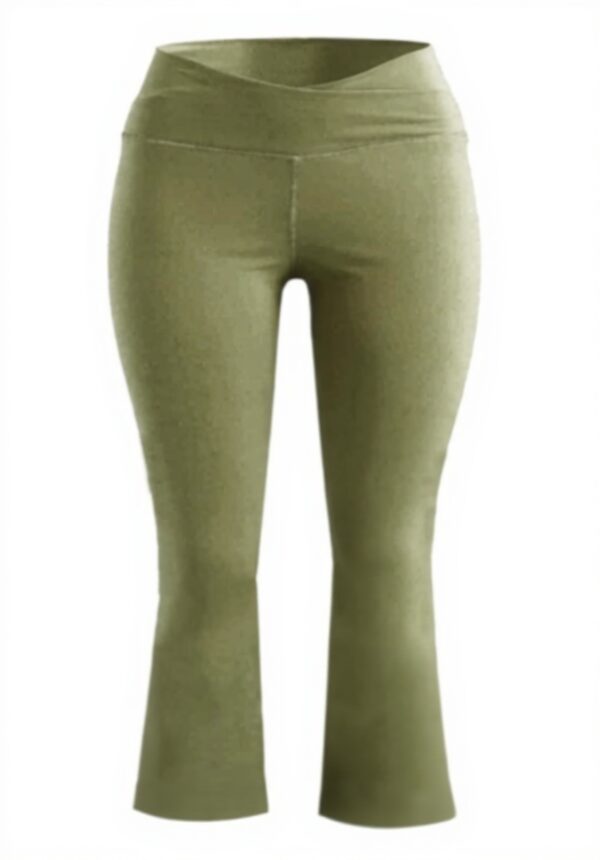 Pantaloni yoga donna vita alta gamba larga verde Generisch