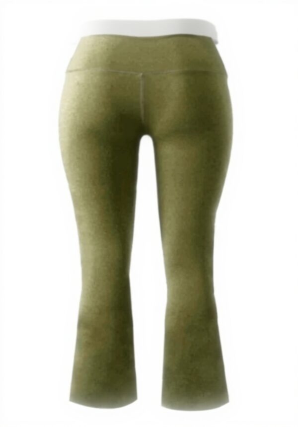 Pantaloni yoga donna vita alta gamba larga verde Generisch
