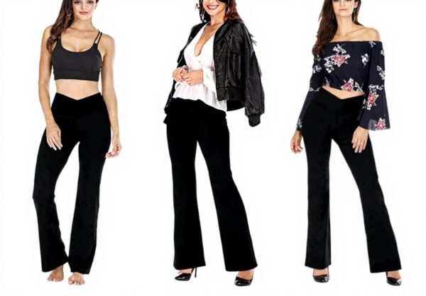 Pantaloni yoga donna vita alta tessuto tinta unita Generisch