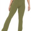 Pantaloni yoga donna vita alta gamba larga verde Generisch