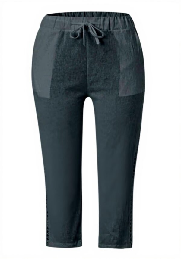 Pantaloni estivi donna cotone lino vita alta casual