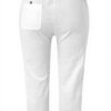 Pantaloni donna cotone lino vita alta casual bianco