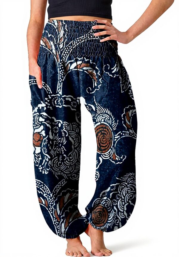 Pantaloni harem donna taglie grandi yoga vita alta floreale