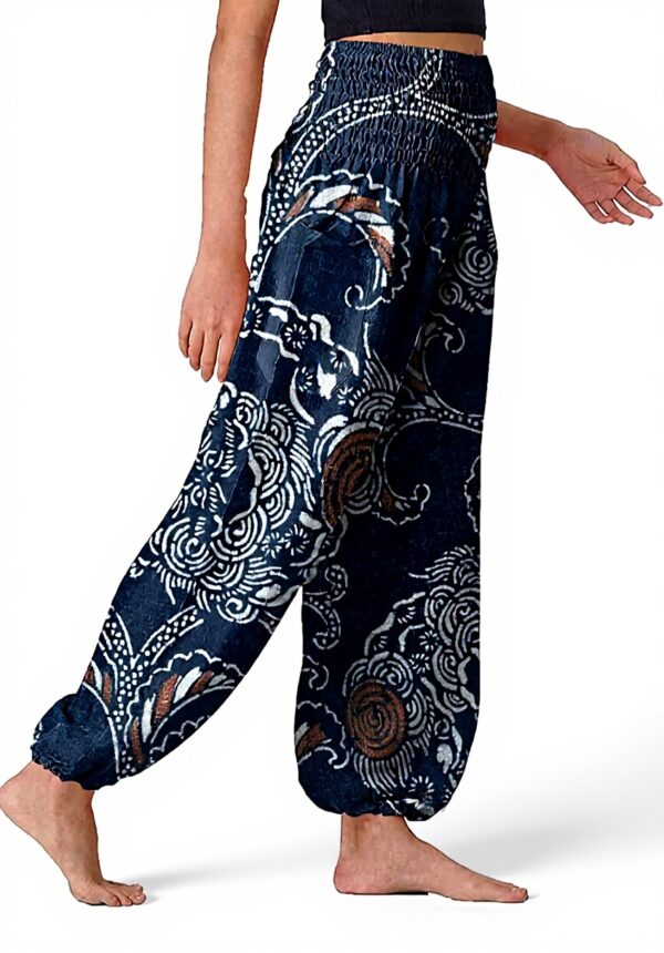 Pantaloni harem donna taglie grandi yoga vita alta floreale