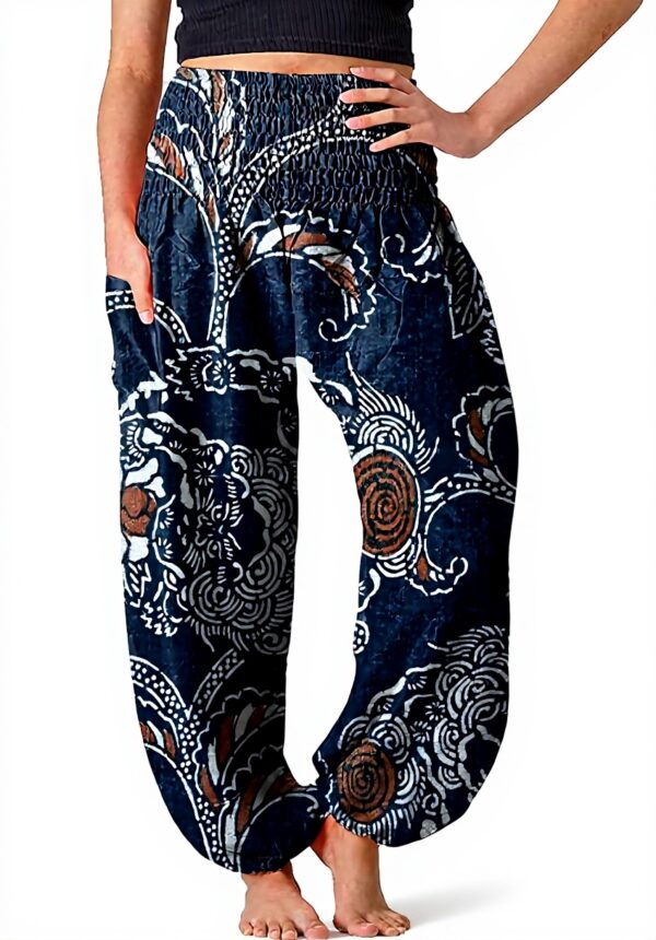 Pantaloni harem donna taglie grandi yoga vita alta floreale