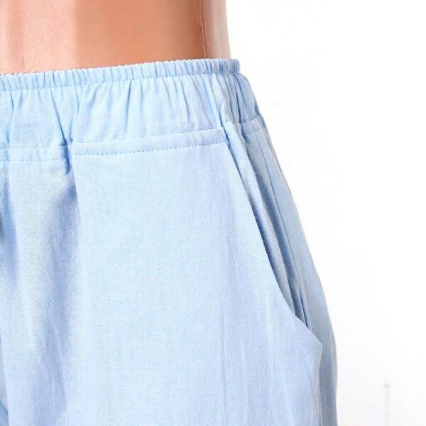 Pantaloni donna cotone lino taglie forti vita alta estivi