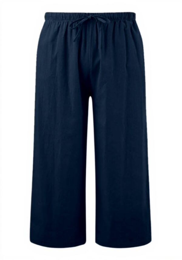 Pantaloni donna cotone lino vita alta yoga pilates casual