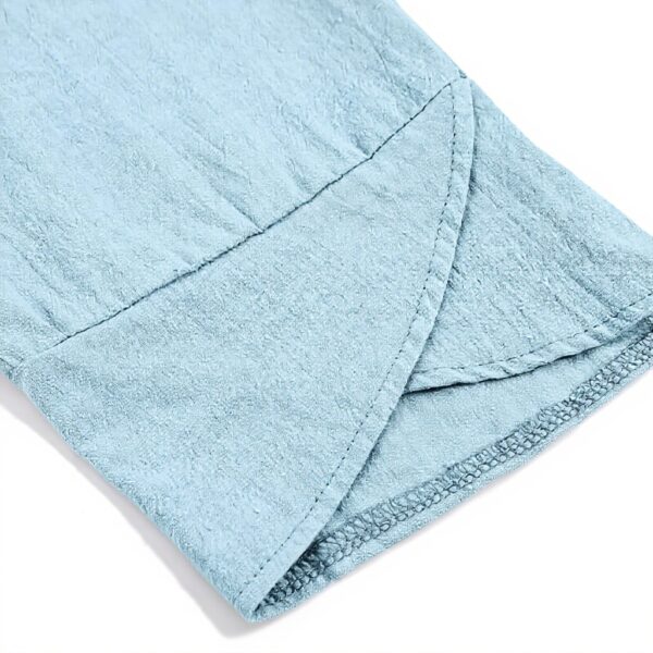 Pantaloni larghi donna cotone lino vita alta taglia grande