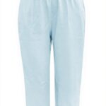 Pantaloni larghi donna cotone lino vita alta taglia grande