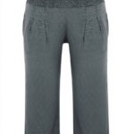 Pantaloni lino donna taglia grande vita alta coulisse