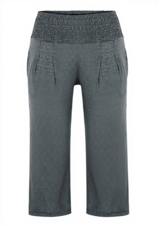 Pantaloni lino donna taglia grande vita alta coulisse