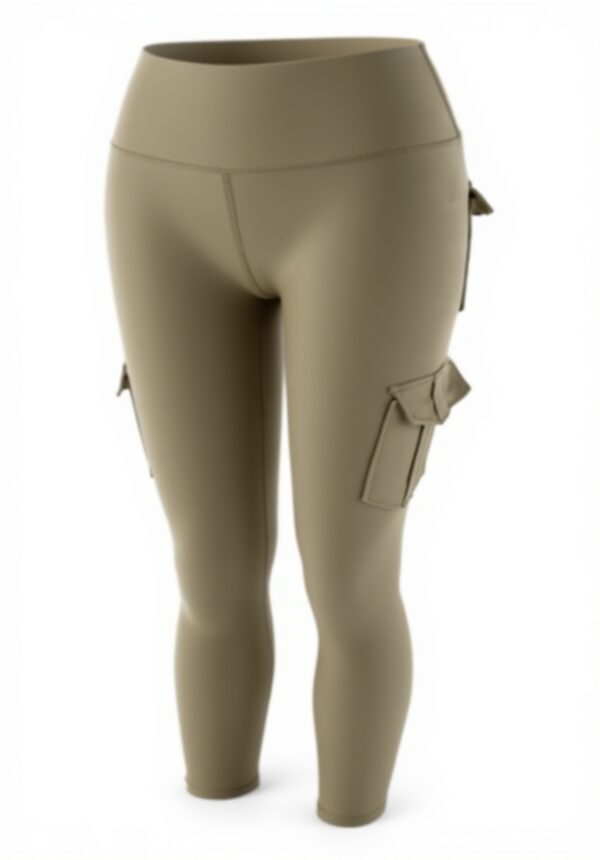 Pantaloni yoga donna tasche vita alta fitness verde XXL