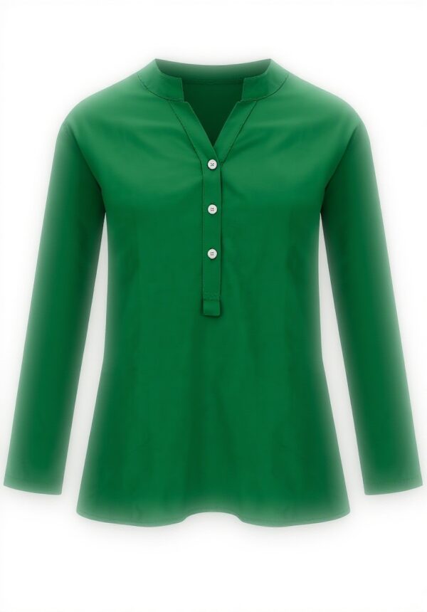 Camicetta donna taglie forti elegante scollo V maniche