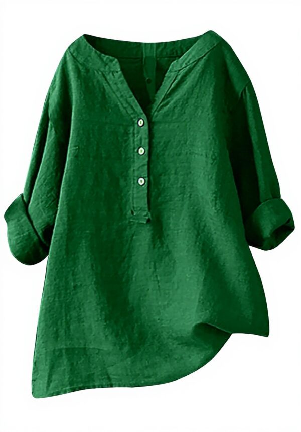 Camicetta donna taglie forti elegante scollo V maniche