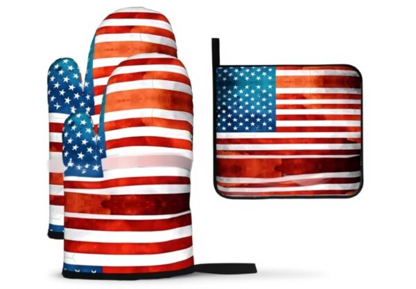 Guanti da forno YYHHAOFA bandiera americana vintage isolati